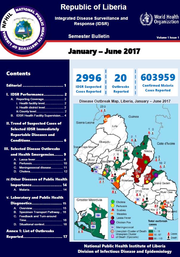Liberia Integrated Disease Surveillance and Response (IDSR) Semester Bulletin: Jan-June 2017