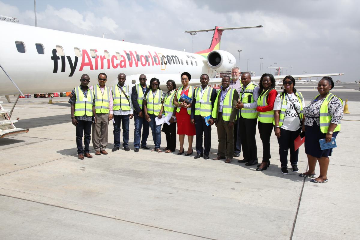 Participants at the Airport for hands on training