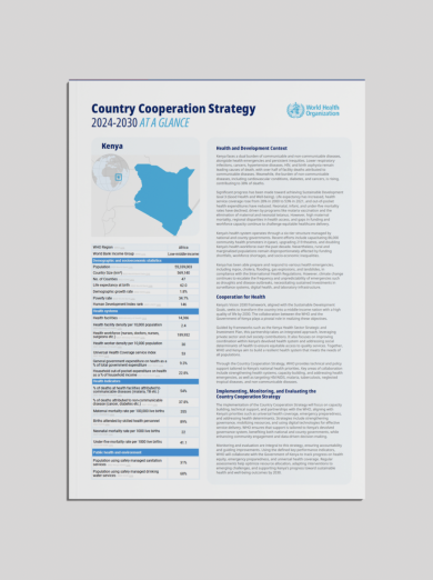 Kenya Country Cooperation Strategy 2024-2030 - At a Glance