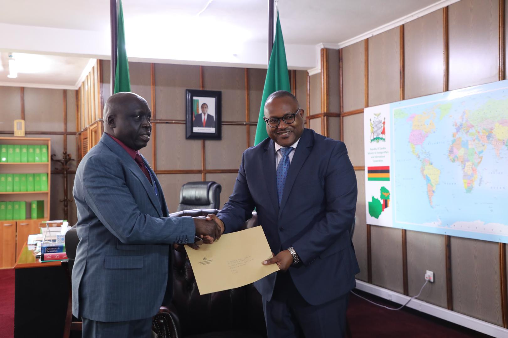 Dr Clement Peter Lasuba presents his credentials