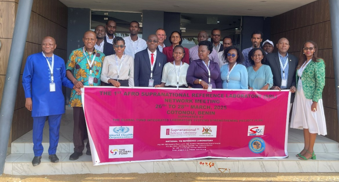 The meeting aimed to review the implementation status of the Global Laboratory Initiative (GLI) Africa Regional framework (2016-2020), operationalize the AFR SRL network, and discuss resource mobilization strategies for SRLs and National Centers of Excellence (NCEs). Participants included representatives from SRLs (Cotonou, Kampala, Alger, and Johannesburg), candidate SRLs (Maputo and Kigali), candidate NCEs (Ethiopia Public Health Institute and Zaria National TB Reference Laboratory), WHO AFRO, the Global 