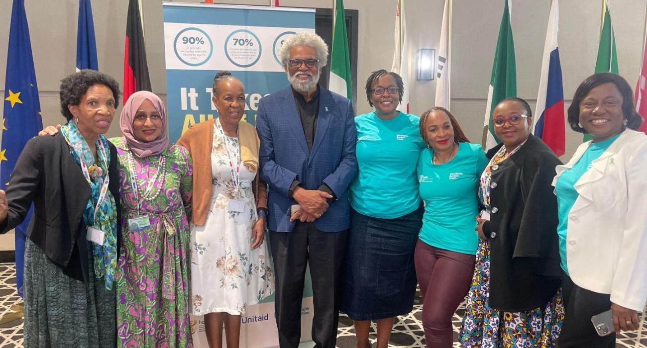 WHO and Unitaid staff together with some officials from the National Department of Health during the Cervical cancer side event in Durban.