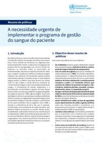 A necessidade urgente de implementar o programa de gestão do sangue do paciente
