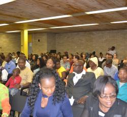 Mrs Rachel Freeman, in green, Senior Lecturer from  the University of Namibia Social Work Department