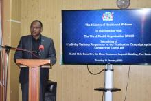 Dr L. Musango expressing his appreciation in all the efforts of the Government of Mauritius in implementing the advices from WHO