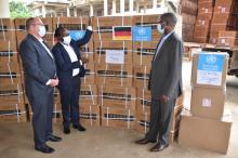 Donation ceremony of surgical facemasks and GeneXpert modules to MOH 
