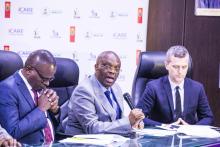 WHO Country Representative, Dr Walter Kazadi Mulombo delivering his goodwill message 