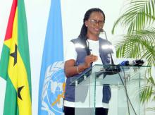 Representante da OMS Dra Françoise Bigirimana na abertura do workshop de validacao do PNEP