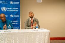 Dr. Diallo Cheick Bady, Technical Officer for Strategic Information at the WHO Regional Office for Africa and Professor Jean-Marie Dangou, WHO Representative in Zimbabwe