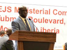 Dr. Peter Clement, WR-Liberia making remarks during the opening of the JEE in Liberia