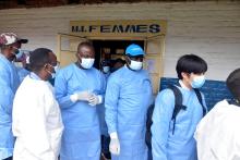 La délégation interagence des Nations-Unies, accompagnée de ses partenaires d’Africa CDC et du Japon visitant le CTMpox de Lwiro, à Miti-Murhesa, au Sud Kivu - Credit, WHO, Eugene Kabambi.