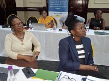 From left Ms Kentse Moakofhi, WHO Botswana Climate Change & Health Technical Officer and WHO Botswana OIC, Dr.Juliet Bataringaya