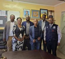 Team with deputy paramount chief of Gamalete, Tsimane Mokgosi