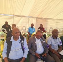 On the left, Mr Moagi Gaborone of WHO Botswana