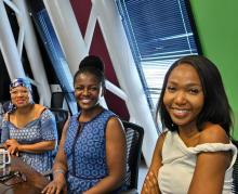 staff dialoguing on issues that concerns women