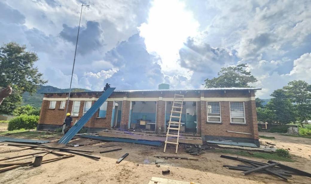 Destroyed by Cyclone Chido, Mganja Health Centre in Dedza Malawi