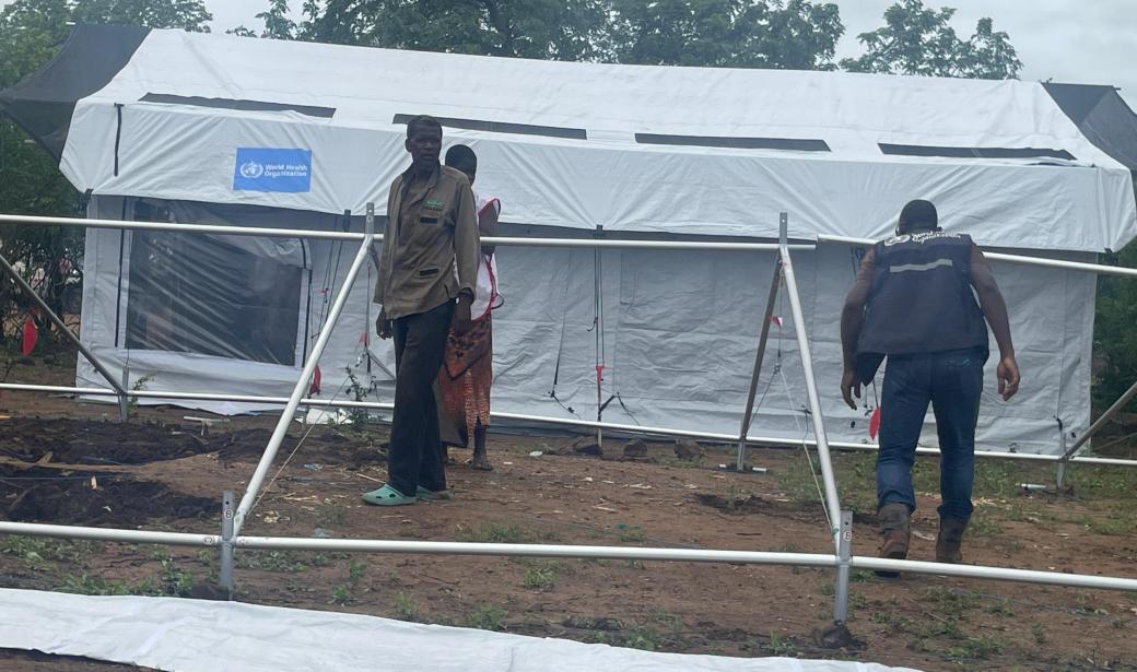 One of the tents mounted at Mganja Health Centre