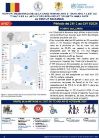 Rapport hebdomadaire de la crise humanitaire et sanitaire à l’est du Tchad liée à l’afflux des réfugiés et des retournés suite au conflit soudanais (2023-2024)